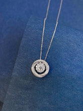 Load image into Gallery viewer, LUOWEND 18K White Gold Natural Diamond Pendant Necklace for Women