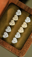 Load image into Gallery viewer, LUOWEND 18K White or Yellow Gold Natural Diamond Earrings for Women