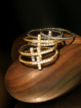 Load image into Gallery viewer, LUOWEND 18K White or Yellow Gold Natural Diamond Ring for Women