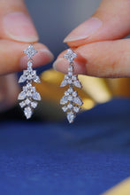 Load image into Gallery viewer, LUOWEND 18K White Gold Real Natural Diamond Drop Earrings for Women