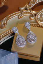 Load image into Gallery viewer, LUOWEND 18K White Gold Natural Diamond Drop Earrings for Women