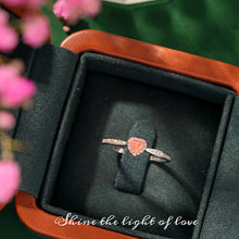 Load image into Gallery viewer, LUOWEND 18K White Gold Natural Pink Diamond Ring for Women