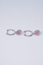 Load image into Gallery viewer, LUOWEND 18K White Gold Real Natural Pink Diamond Earrings for Women
