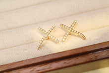 Load image into Gallery viewer, LUOWEND 18K White or Yellow Gold Real Natural Diamond Stud Earrings for Women