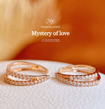 Load image into Gallery viewer, LUOWEND 18K White or Rose Gold Real Natural Diamond Clip Earrings for Women