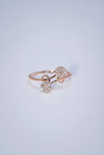 Load image into Gallery viewer, LUOWEND 18K Rose Gold Real Natural Diamond Ring for Women