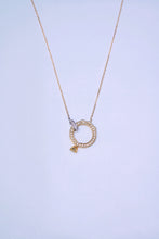 Load image into Gallery viewer, LUOWEND 18K White and Yellow Gold Real Natural Diamond Pendant Necklace for Women