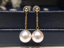 Load image into Gallery viewer, LUOWEND 18K Yellow Gold Real Natural White Pearl for Women