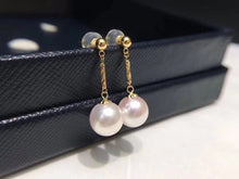Load image into Gallery viewer, LUOWEND 18K Yellow Gold Real Natural White Pearl for Women