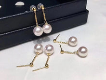 Load image into Gallery viewer, LUOWEND 18K Yellow Gold Real Natural White Pearl for Women