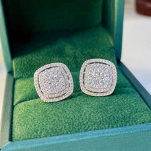 Load image into Gallery viewer, LUOWEND 18K White Gold Real Natural Diamond Stud Earrings for Women