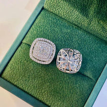 Load image into Gallery viewer, LUOWEND 18K White Gold Real Natural Diamond Stud Earrings for Women