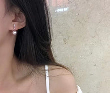 Load image into Gallery viewer, LUOWEND 18K White Gold Real Natural Akoya Pearl Earrings for Women