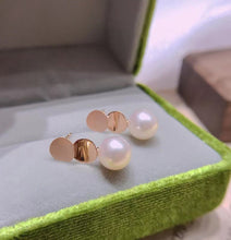 Load image into Gallery viewer, 18K Rose Gold Real Freshwater Pearl Earrings for Women