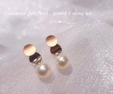 Load image into Gallery viewer, 18K Rose Gold Real Freshwater Pearl Earrings for Women