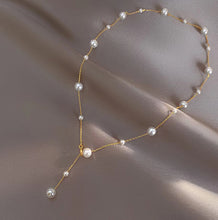 Load image into Gallery viewer, LUOWEND 18K Yellow Gold Natural Pearl Necklace for Women