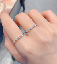 Load image into Gallery viewer, LUOWEND 18K White Gold Real Natural Diamond Ring for Women