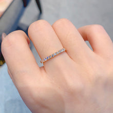 Load image into Gallery viewer, LUOWEND 18K Rose Gold Real Natural Diamond Ring for Women