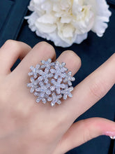 Load image into Gallery viewer, LUOWEND 18K White Gold Real Natural Diamond Ring for Women