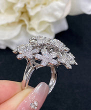 Load image into Gallery viewer, LUOWEND 18K White Gold Real Natural Diamond Ring for Women