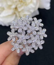 Load image into Gallery viewer, LUOWEND 18K White Gold Real Natural Diamond Ring for Women