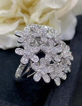 Load image into Gallery viewer, LUOWEND 18K White Gold Real Natural Diamond Ring for Women