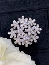 Load image into Gallery viewer, LUOWEND 18K White Gold Real Natural Diamond Ring for Women