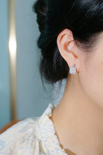 Load image into Gallery viewer, LUOWEND 18K White Gold Natural Diamond Earrings for Women
