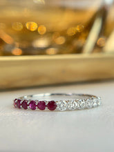 Load image into Gallery viewer, LUOWEND 18K White Gold Fine Jewelry Natural Ruby Ring for Women
