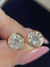 Load image into Gallery viewer, LUOWEND 18K White/Yellow Gold Fine Jewelry Real Natural Diamond Earrings for Women
