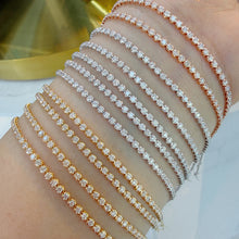 Load image into Gallery viewer, LUOWEND 18K White/Yellow/Rose Gold Classic Design Real Natural Diamond Bracelet for Women
