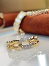 Load image into Gallery viewer, LUOWEND 18K White+Yellow Gold Fine Jewelry Real Natural Diamond Ring for Women
