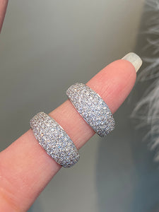 LUOWEND 18K White Gold Natural Diamond Ring for Women