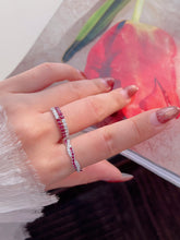 Load image into Gallery viewer, LUOWEND 18K White Gold Fine Jewelry Natural Ruby Ring for Women

