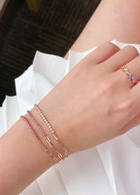 Load image into Gallery viewer, LUOWEND 18K White/Yellow Gold Fine Jewelry Natural Ruby Bracelet for Women

