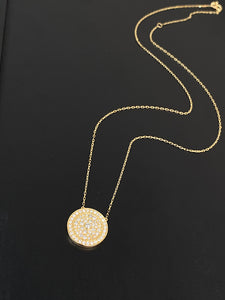 LUOWEND 18k Yellow Gold Natural Diamond Necklace for Women