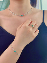 Load image into Gallery viewer, LUOWEND 18K White Gold Fine Jewelry Natural Emerald Bracelet for Women
