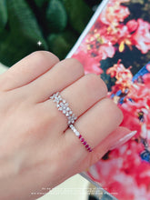 Load image into Gallery viewer, LUOWEND 18K White Gold Fine Jewelry Natural Ruby Ring for Women
