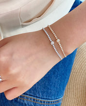 Load image into Gallery viewer, LUOWEND 18K White/Yellow Gold Real Natural Diamond Bracelet for Women
