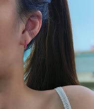 Load image into Gallery viewer, LUOWEND 18K White/Yellow/Rose Gold Fine Jewelry Real Natural Ruby Earrings for Women
