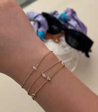 Load image into Gallery viewer, LUOWEND 18K Yellow Gold Fine Jewelry Real Natural Diamond Bracelet for Women

