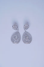 Load image into Gallery viewer, LUOWEND 18K White Gold Natural Diamond Drop Earrings for Women

