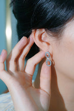 Load image into Gallery viewer, LUOWEND 18K White Gold Natural Diamond Earrings for Women
