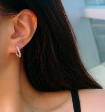 Load image into Gallery viewer, LUOWEND 18K White/Yellow Gold Fine Jewelry Real Natural Diamond Earrings for Women
