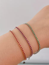 Load image into Gallery viewer, LUOWEND 18K White/Yellow Gold Fine Jewelry Natural Ruby Bracelet for Women
