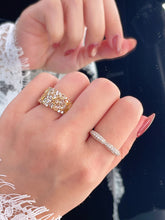 Load image into Gallery viewer, LUOWEND 18K White/Yellow Gold Fine Jewelry Real Natural Diamond Ring for Women

