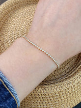 Load image into Gallery viewer, LUOWEND 18K White/Yellow/Rose Gold Classic Design Real Natural Diamond Bracelet for Women
