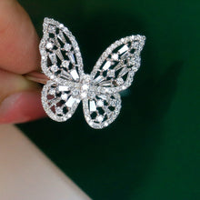 Load image into Gallery viewer, LUOWEND 18K White Gold Natural Diamond Ring for Women
