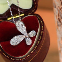 Load image into Gallery viewer, LUOWEND 18K White Gold Natural Diamond Necklace for Women
