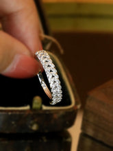 Load image into Gallery viewer, LUOWEND 18K White Gold Natural Diamond Ring for Women
